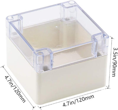 Caja conexiones plástico ABS IP65 impermeable gris 4.7x4.7x3.5pulg