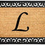Felpudo 24x36" natural/negro con monograma