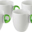 Taza diaria set 4 con asa plástico sin BPA verde