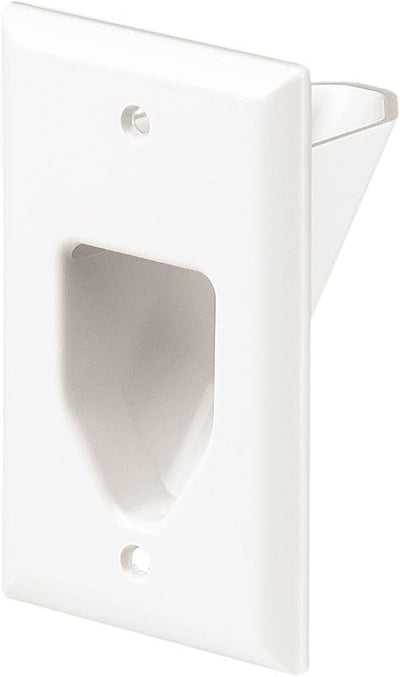 Placa pared multimedia cable empotrada blanco
