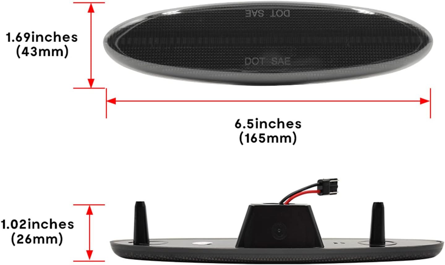 2 Luces LED Ahumadas Rojas para Guardabarros Corvette C5 Z