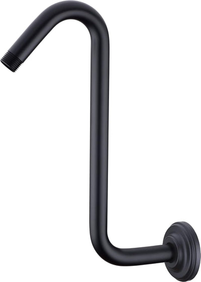 Brazo ducha forma S negro mate 12pulg acero inox