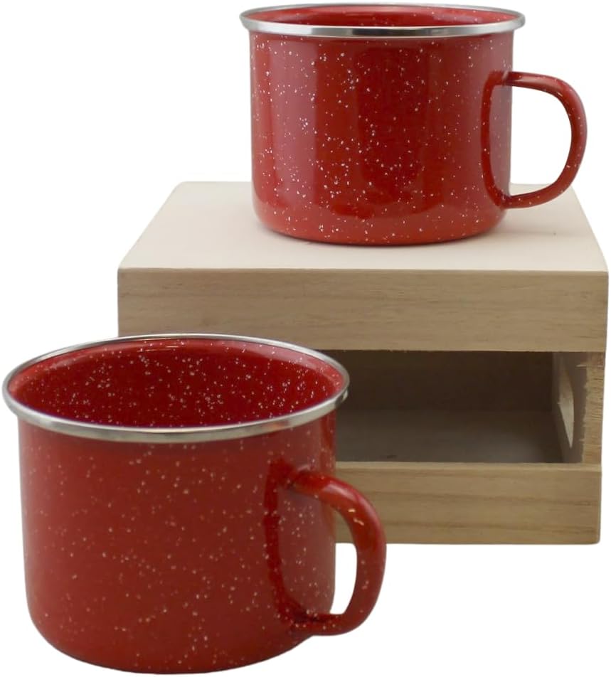 2 Tazas Esmaltadas 16oz para Camping Playa