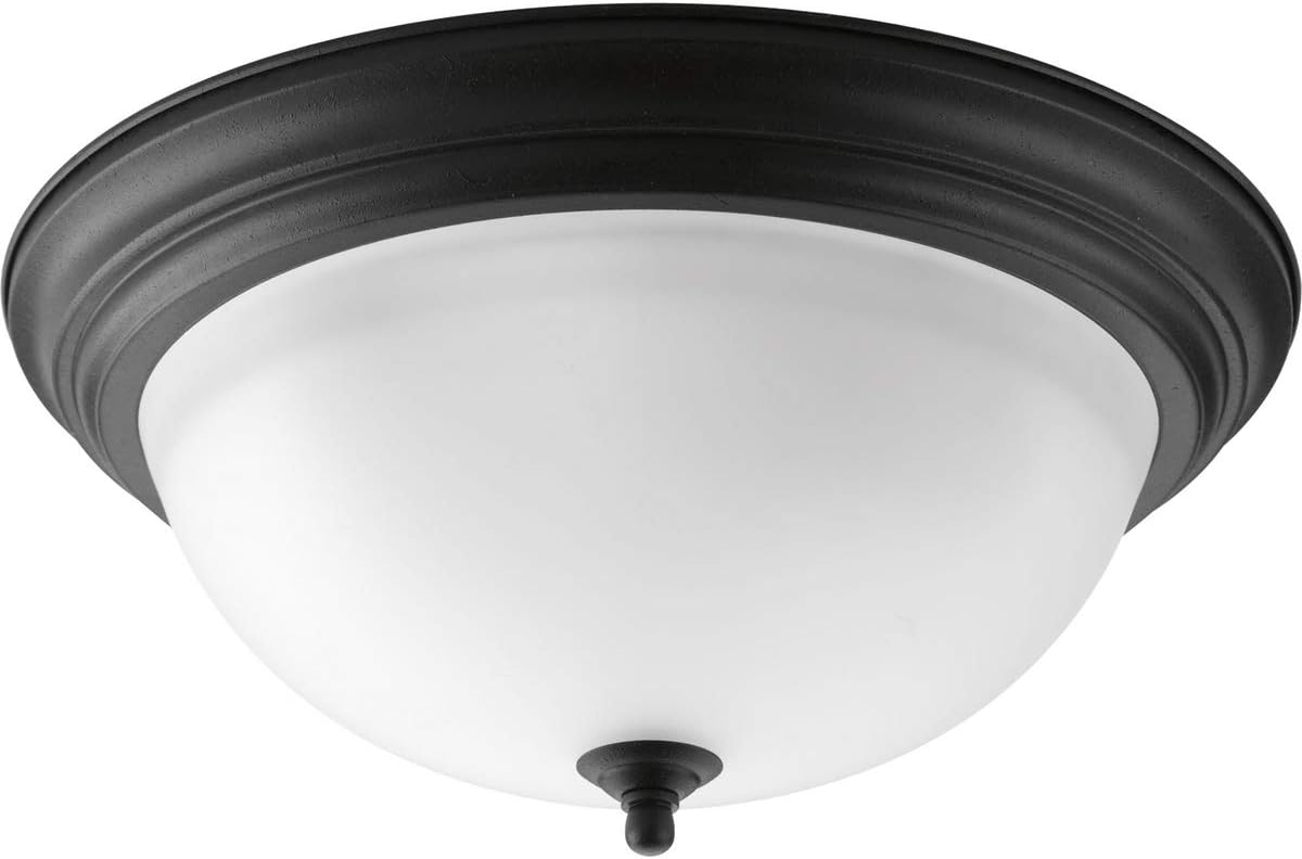 Lámpara techo 3 luces empotrada 15x6pulg negro forjado