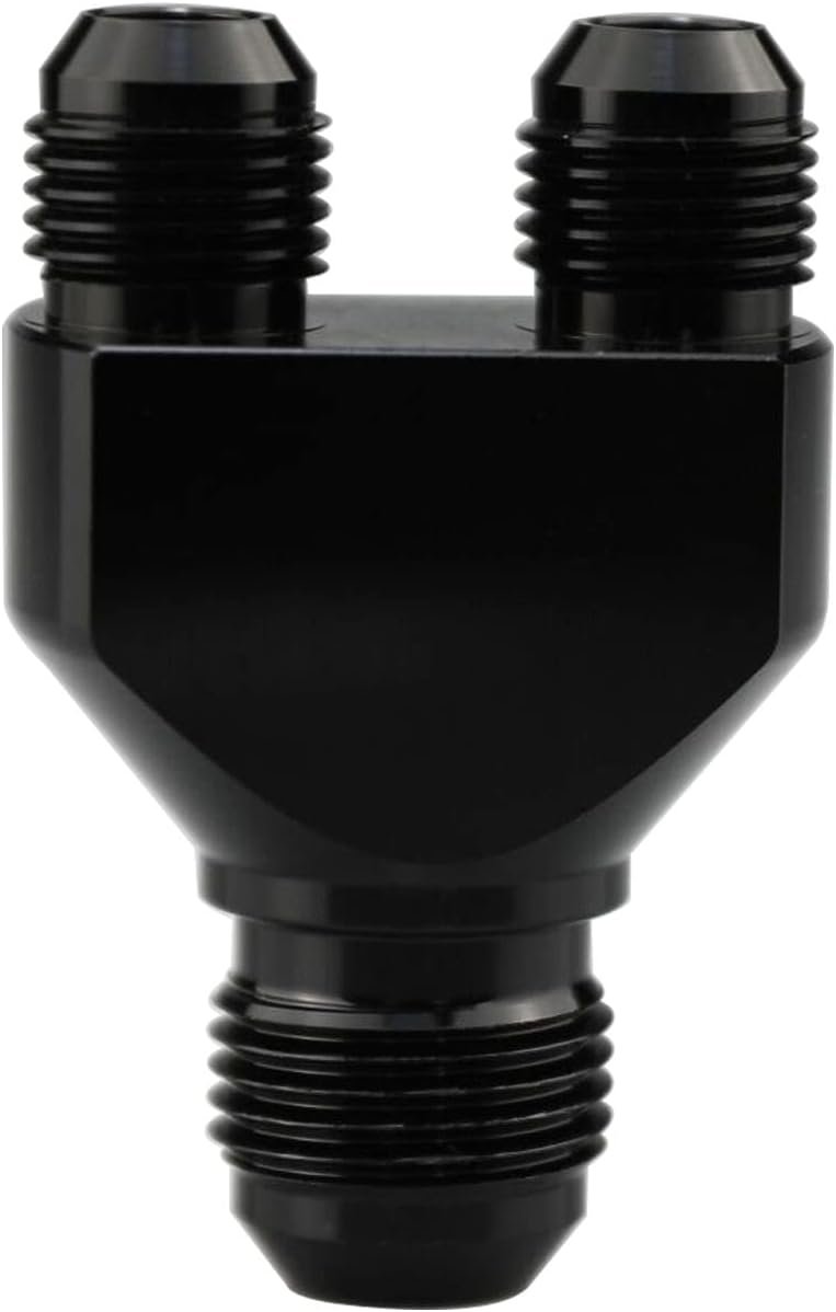 Adaptador Y aluminio -12 AN macho a 2 x -10 AN negro