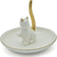 Bandeja decorativa para joyas y baratijas chapada en blanco
