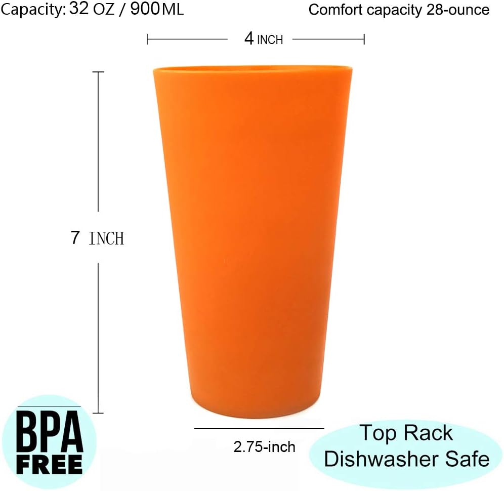 Vasos plástico 32oz set 12 multicolor sin BPA
