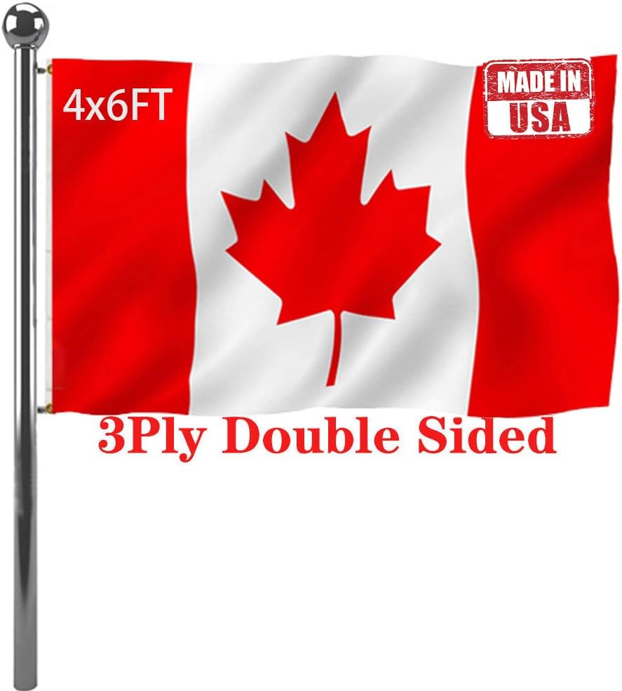 Banderas Canadá doble cara 4x6ft color vivo 220D resistente