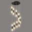 Candelabro LED 9 luces regulable entrada escalera negro
