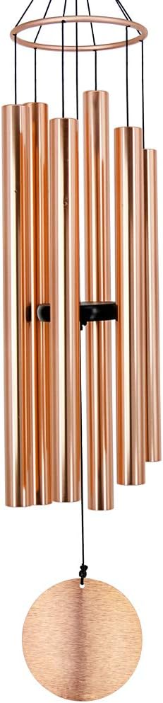 Campanillas viento 45" 6 tubos metal tono dorado