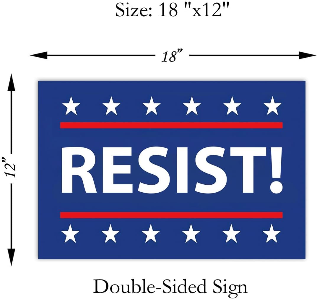 Letrero anti Trump plástico corrugado 18x12pulg con estaca