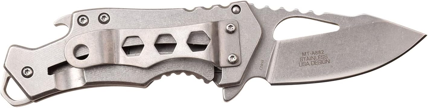 Cuchillo plegable acero fibra aluminio abridor botellas EDC