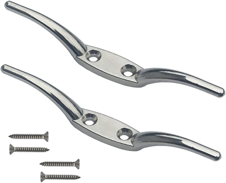 2 Ganchos Asta Bandera 6pulg Accesorios Plata