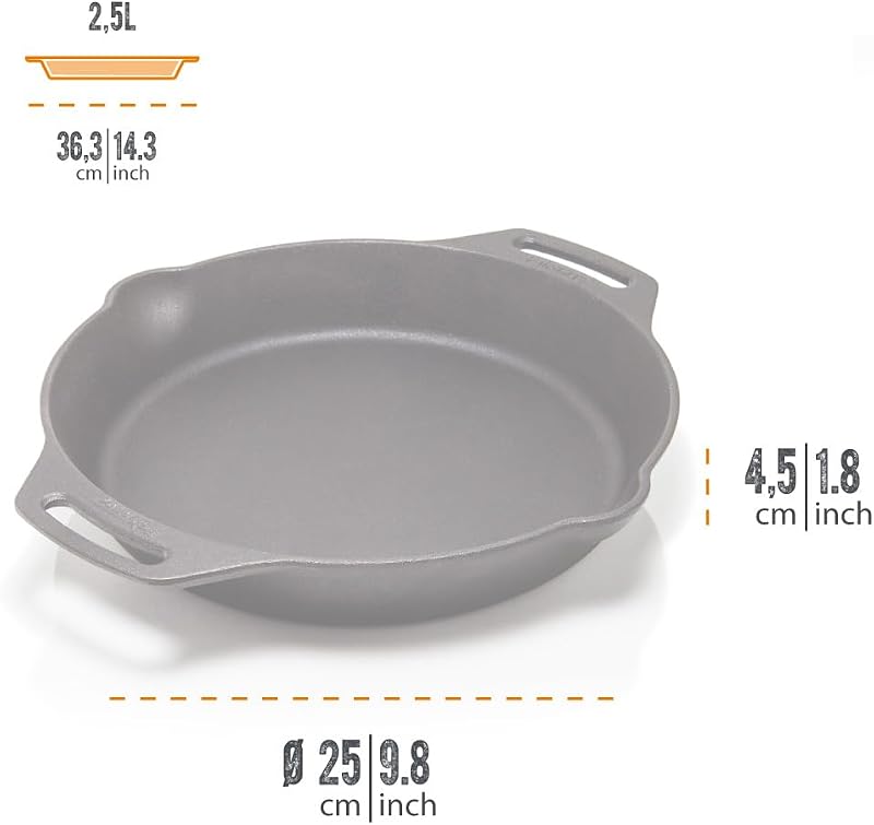 Sartén hierro fundido 12pulg cocina campamento asas