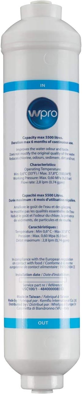 Cartucho filtro agua refrigerador lado a lado USC100 1500L