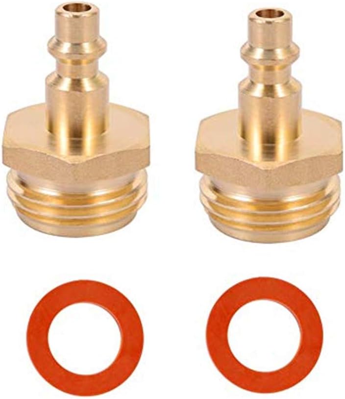 Adaptador compresor aire 1/4 pulg a 3/4 pulg manguera jardín 2 pzas