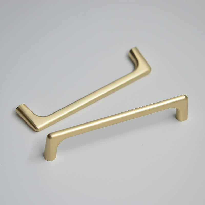 10 Tiradores Acero Inox 5" Color Dorado Cepillado