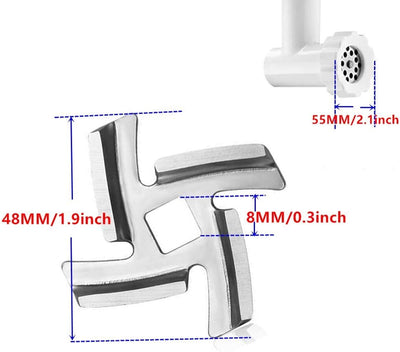 2 Cuchillas Acero Inox para Picadora Carne Tamaño 5
