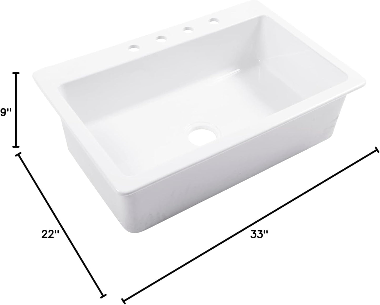 Fregadero cocina arcilla refractaria blanca 33pulg 4