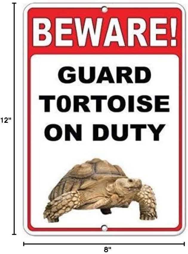 Letrero aluminio Beware! Tortuga Verde Estilo Retro