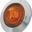 Luz LED sellada ámbar 1" bisel plástico cromado