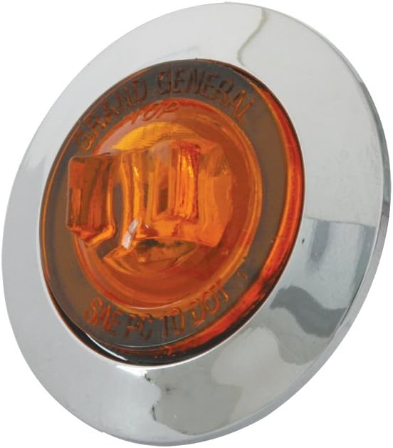 Luz LED sellada ámbar 1" bisel plástico cromado