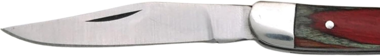 Cuchillo bolsillo plegable acero inox 2.75" mango madera