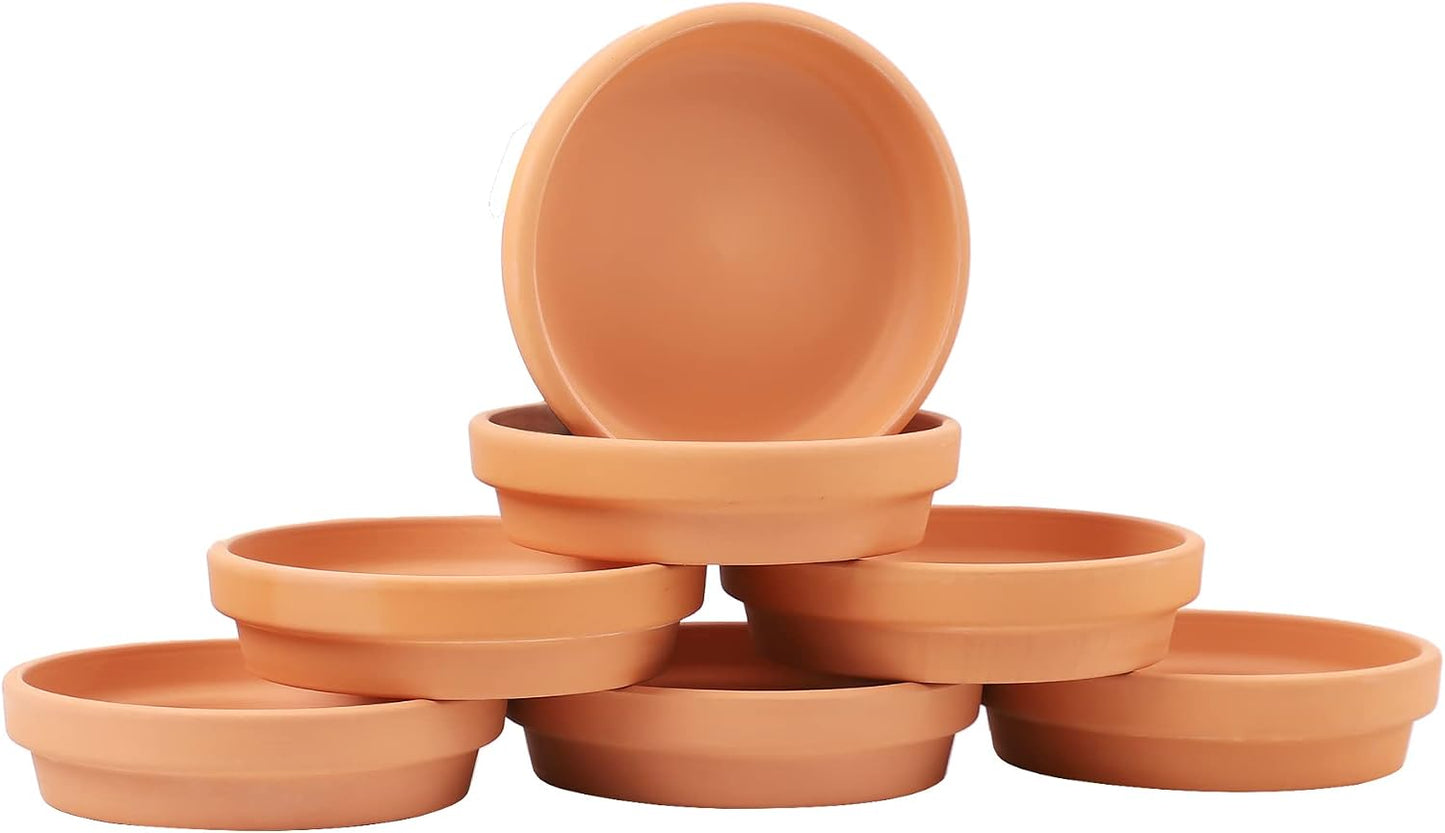 7 Pzas Platillos Terracota 4.7pulg para Macetas 3.5-5pulg