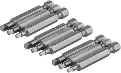 9 Pzas Destornillador Cuadrado S2 Acero Magnético 50mm