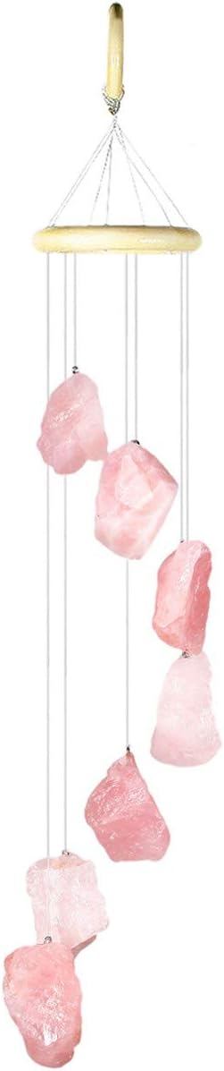 Piedras cuarzo rosa campanilla viento decorativa jardín