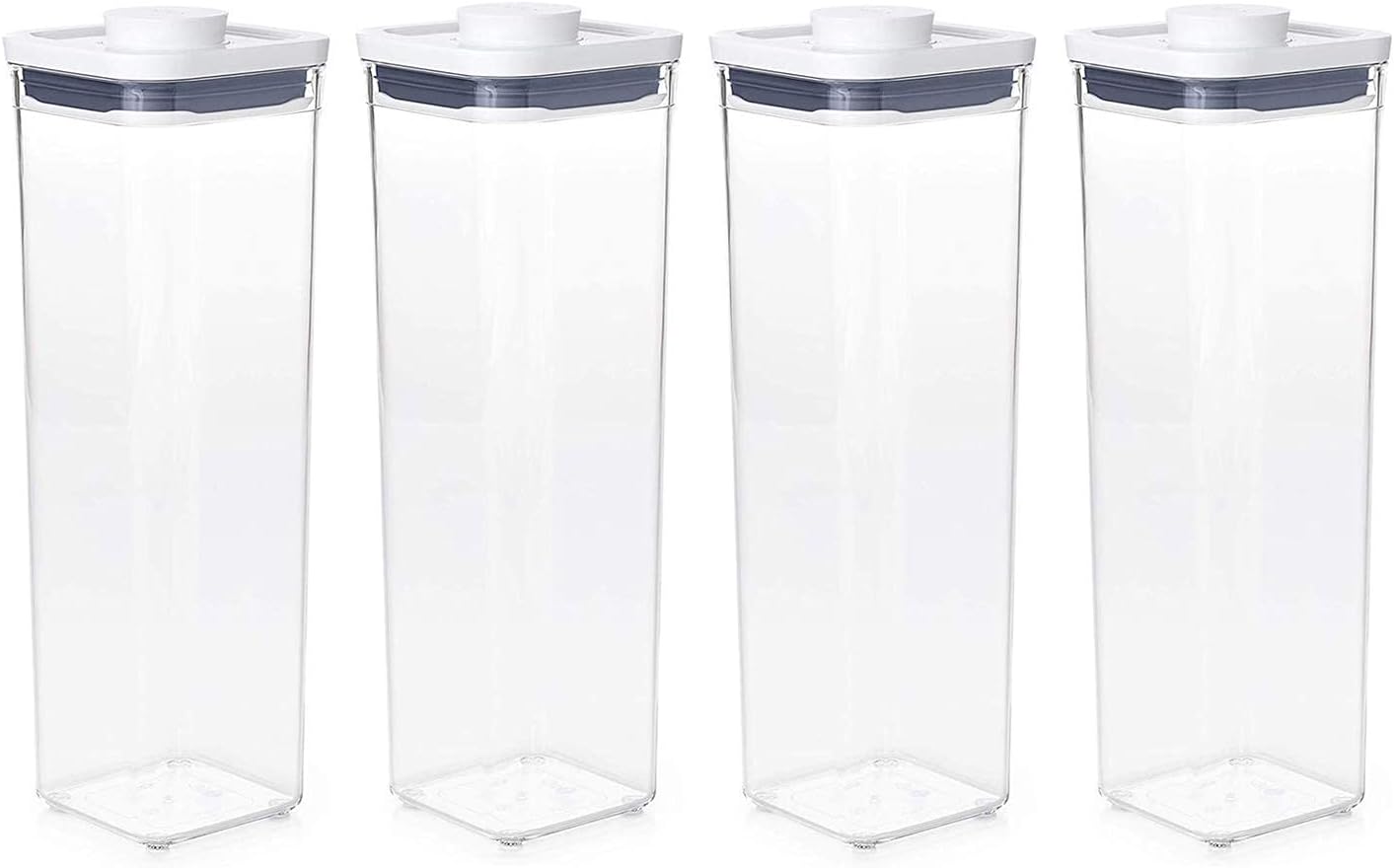Contenedor hermético cuadrado 2.3qt set 4 para espaguetis