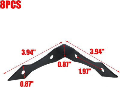 8 Protectores esquina metal negro 3.94x3.94"