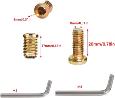 Set 10 Tuercas M10 M8 Conector Perno Hexagonal Muebles