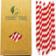 Pajitas papel rayas rojas y blancas 7.75pulg 100 pzas