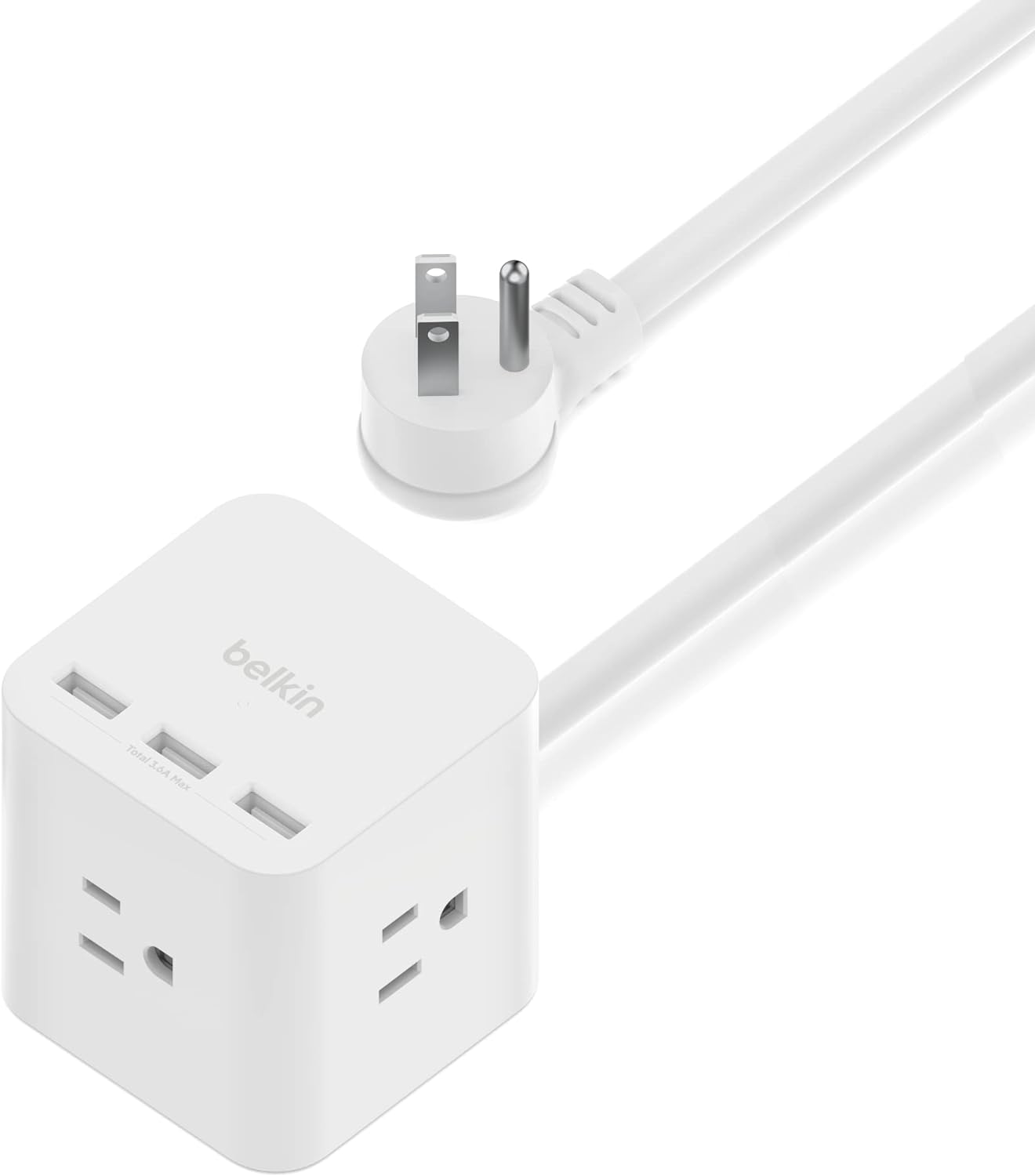 Cubo alimentación 6 tomas 3 USB-A 5ft resistente para hogar oficina