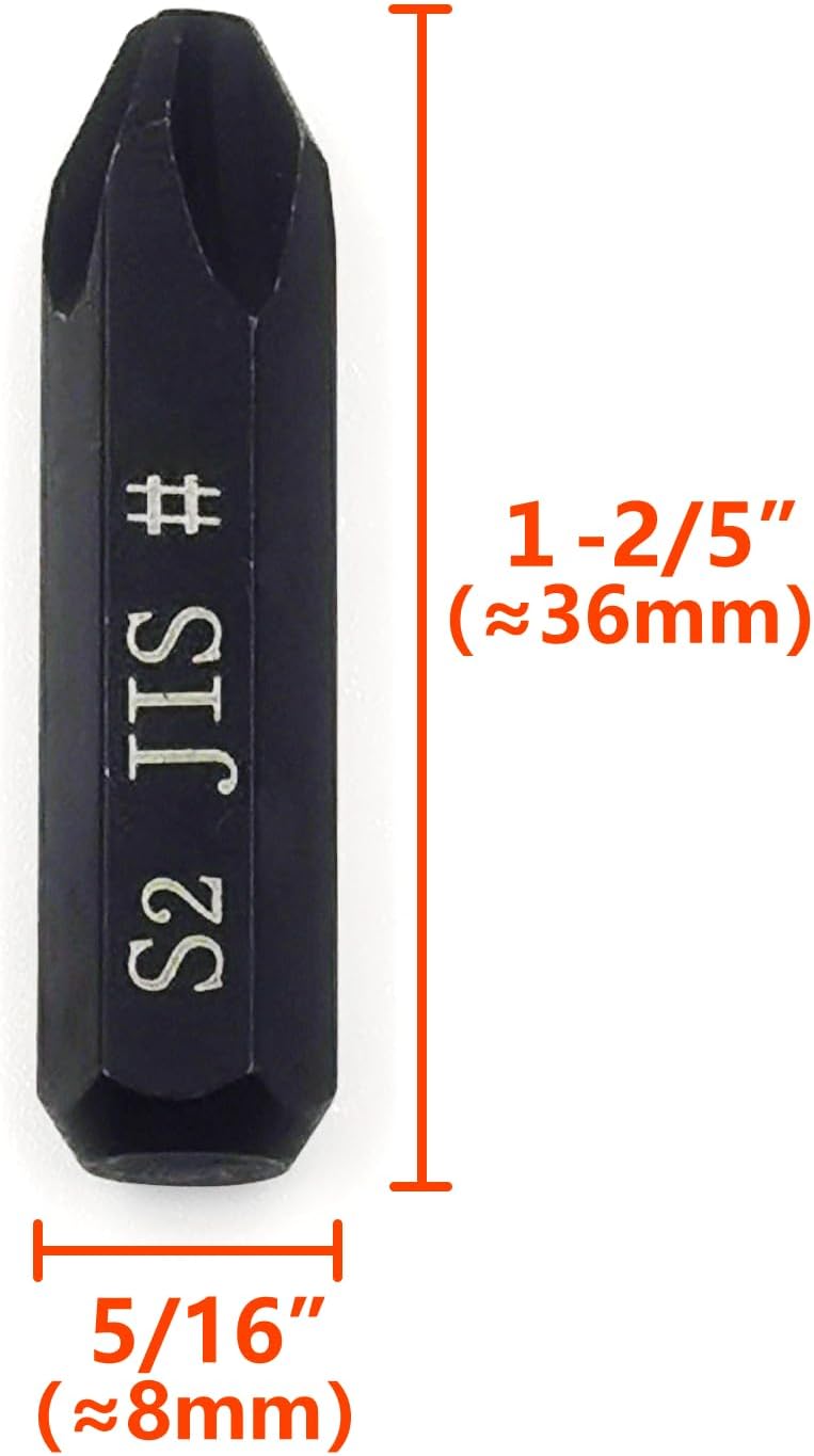 3 Pzas Brocas Impacto JIS y 1 Broca Ranurada 5/16 Hex 36mm S2