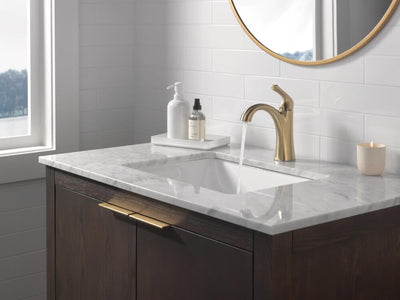 Grifo baño dorado cepillado 1 agujero bronce champán