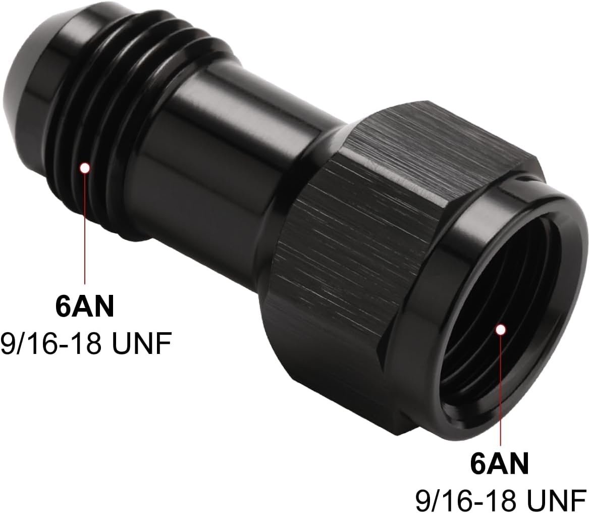 Adaptador AN6 acampanada aluminio negro