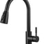Grifo cocina negro pulverizador acero inox una manija