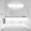 Lámpara baño 4 luces níquel cepillado pantalla vidrio blanco