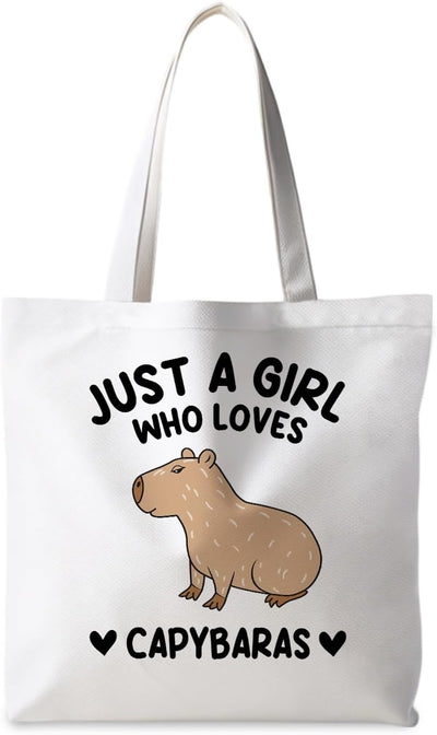 Bolsa de regalo para mujer y niña con texto en inglés Just a Girl Who Loves Capybaras