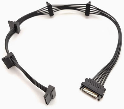 Cable divisor SATA 19.7pulg 1 macho a 5 hembras 15 pines negro