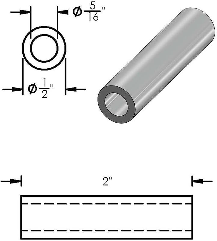 Espaciador acero 1/2x5/16 pulg redondo sin rosca