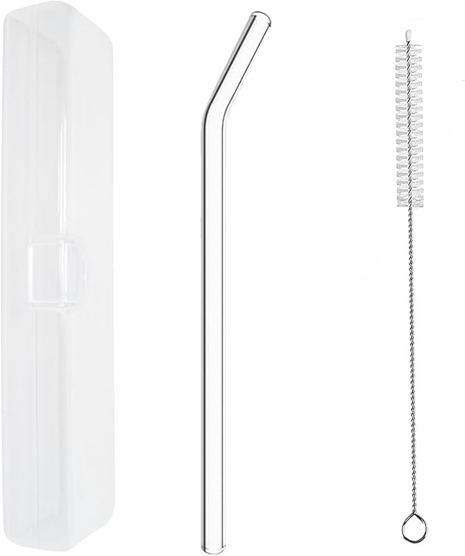 Pajitas vidrio transparente reutilizables 7.88pulg