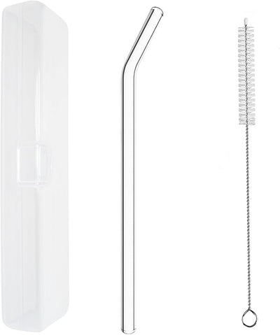 Pajitas vidrio transparente reutilizables 7.88pulg