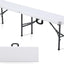 Banco plegable plástico 6ft blanco asa transporte