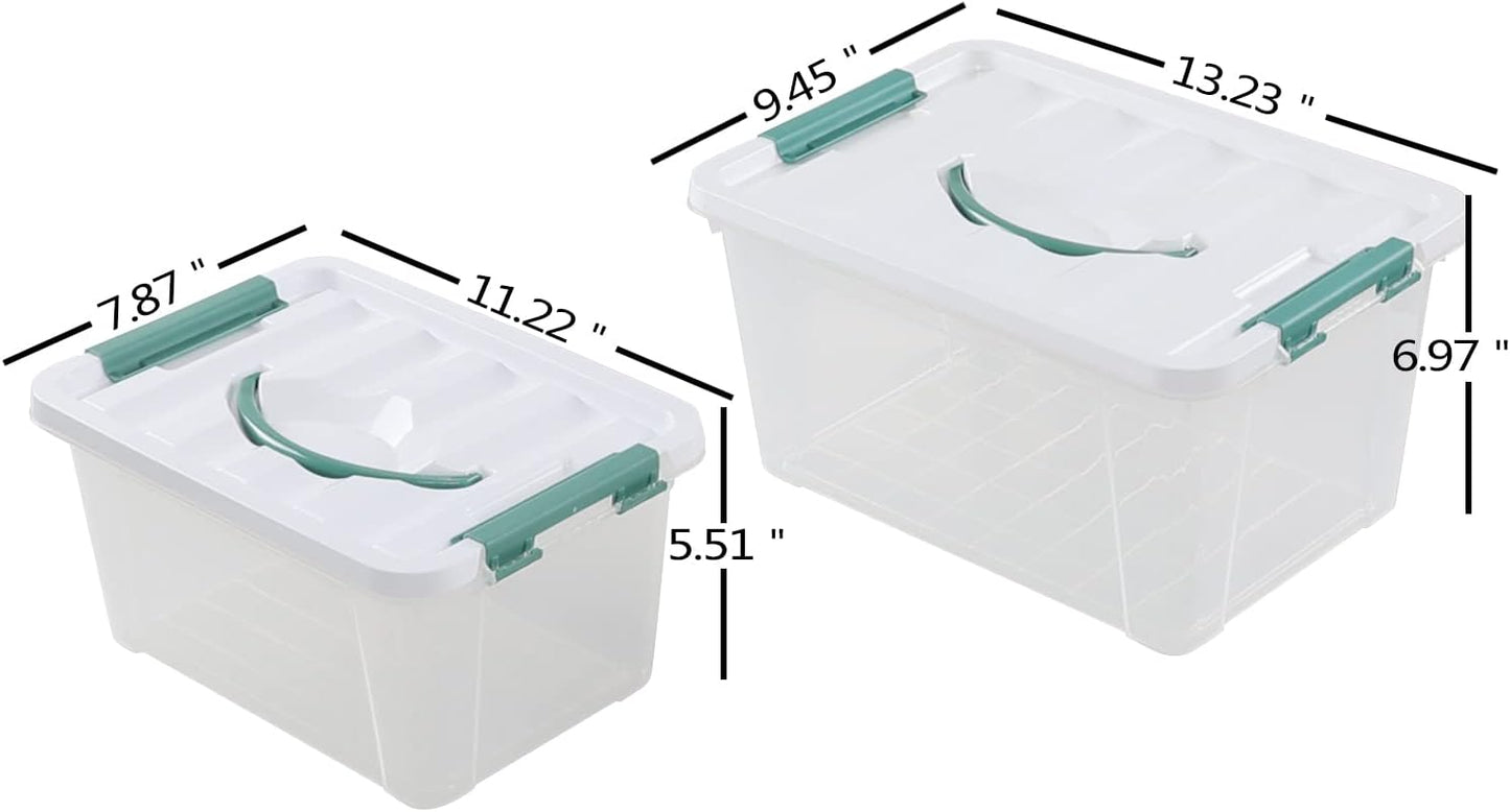 Contenedores 14qt y 7qt plástico transparente pack 2