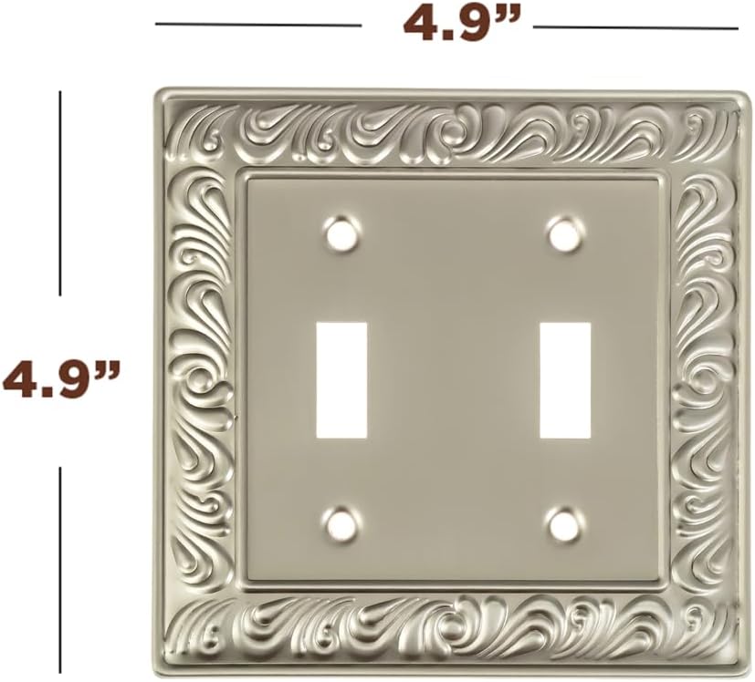 Placas pared níquel satinado enchufes estilo palanca 2 bandas