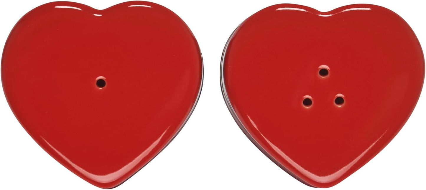 Salero y pimentero corazón 4oz color cereza