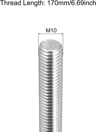 Varilla roscada M10x170mm acero inox 304 3uds